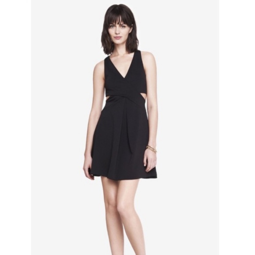 Express  Black Cut-out Fit And Flare Dress 8